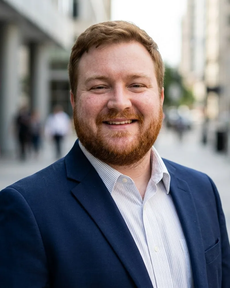 AI-generated business portrait.